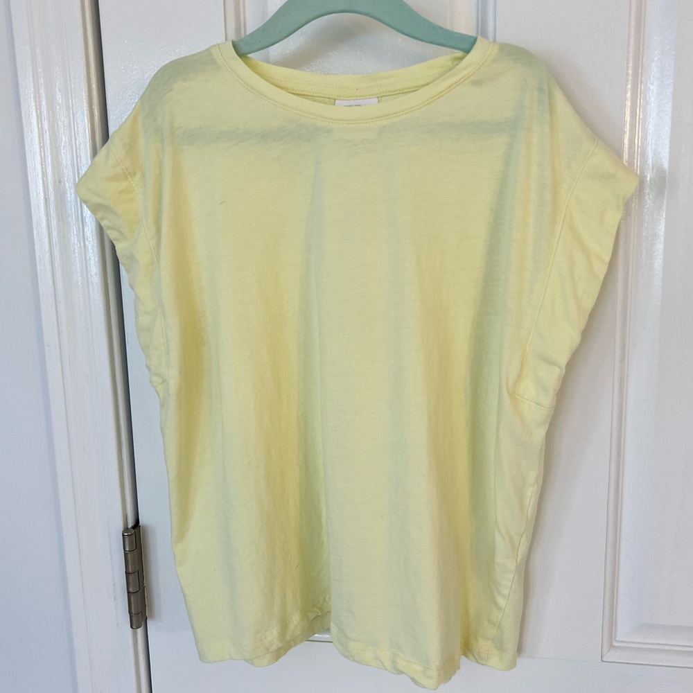 Zara Girls Yellow Cropped  Tshirt, Size 11-12